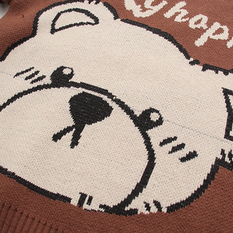 Bear Print Round Collar Sweater With Crossbody Bag - image 9