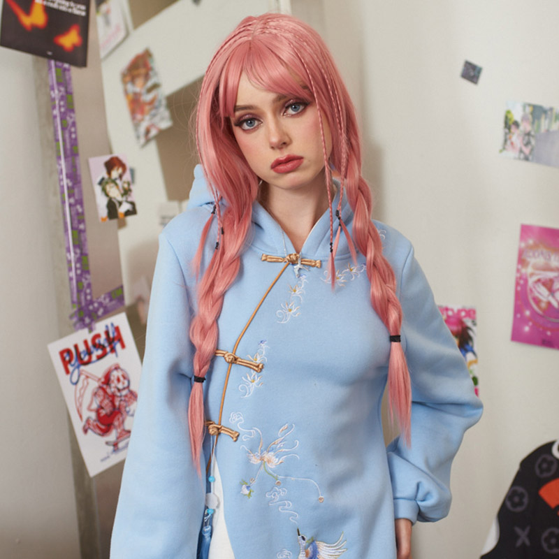 Embroidery Loose Hoodie Vintage Sweatshirt Dress - image 3