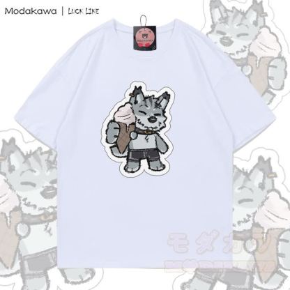 MODAKAWA X LUCK LIKE Ice-cream Remy Graphic 100% Cotton T-shirt - White - 5XL - image 4