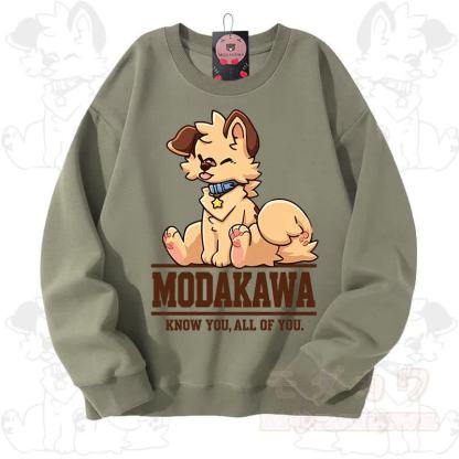 MODAKAWA X popipeko Charming Puppy Graphic Unisex Sweatshirt - Sage Green - 3XL - image 6
