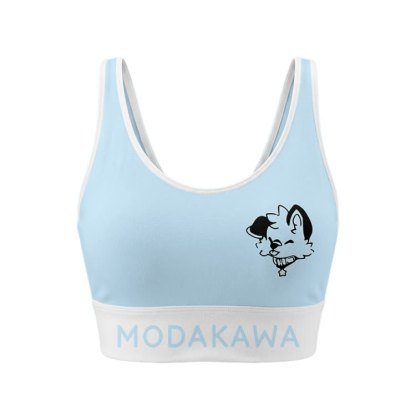 MODAKAWA X popipeko Puppy Graphic Sports Bra Top Leggings Matching Outfit - Blue Top - 5XL - image 4