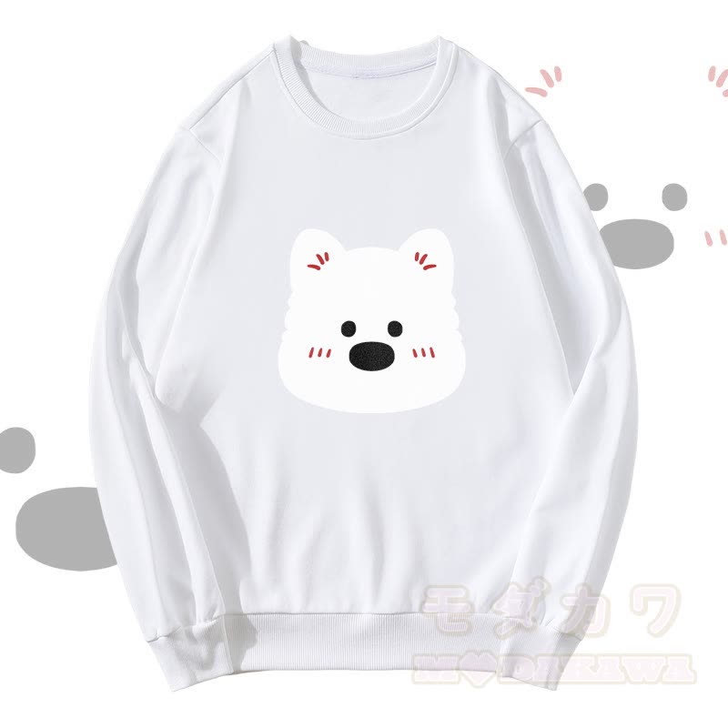 MODAKAWA Cute Bear Graphic Unisex Sweatshirt - White - 5XL - image 4