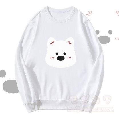 MODAKAWA Cute Bear Graphic Unisex Sweatshirt - White - 5XL - image 4