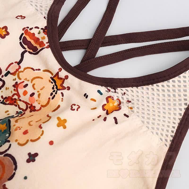 Unicorn Print Crop Tank High Waist Yoga Shorts Two Pieces Set - image 7
