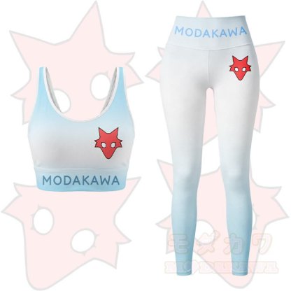 MODAKAWA X TiramisuRat Rat Graphic Gradient Sports Bra Top Leggings Matching Outfit - Blue Set - 5XL - image 10