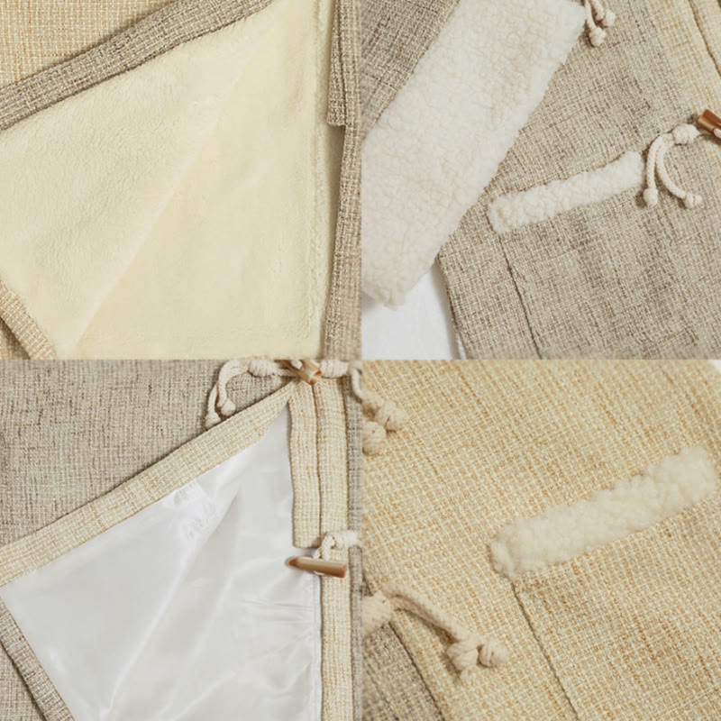 Vintage Square Neck Jacket Buckle Top Wide Leg Pants Three Pieces Set - image 10