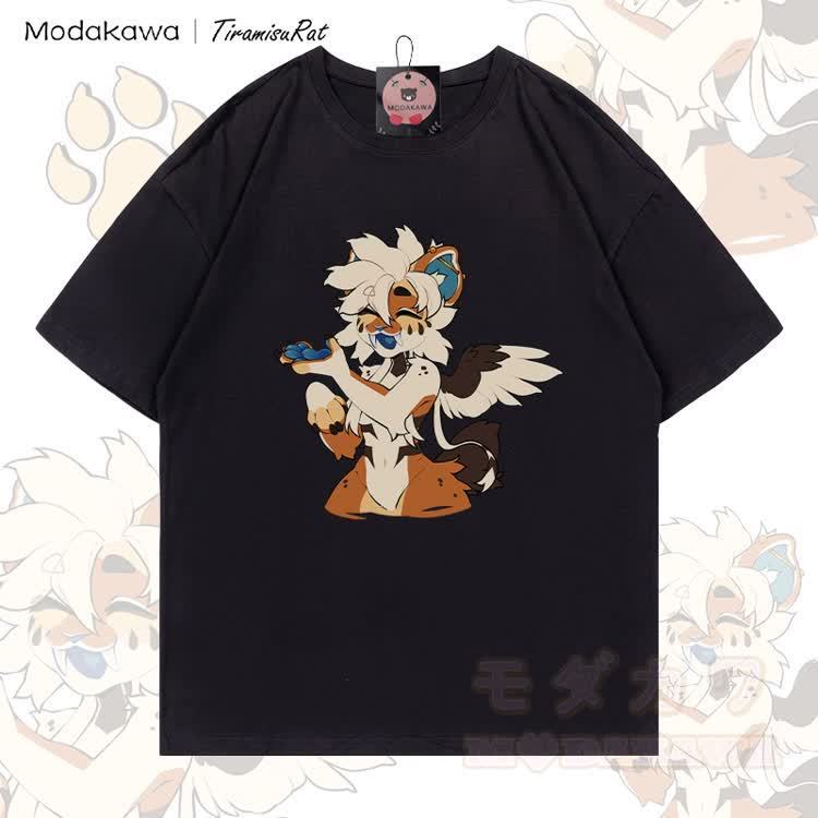 MODAKAWA X TiramisuRat Winged Rat Graphic 100% Cotton T-shirt - Black - 5XL - image 5