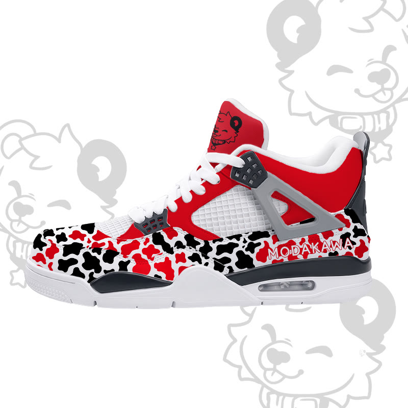 MODAKAWA X popipeko Bear Gradient Camo Graphic Lace Up Sports Air Cushion Shoes - Red - 48 - image 5