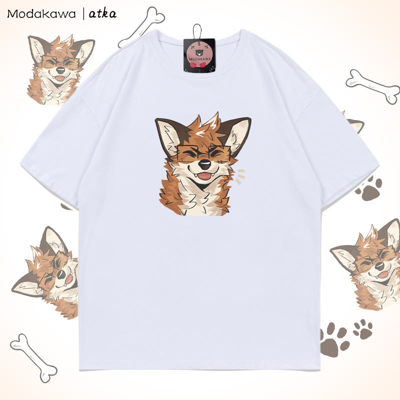 Fox Wearing Glasses Graphic T-shirt - White - 5XL - image 6