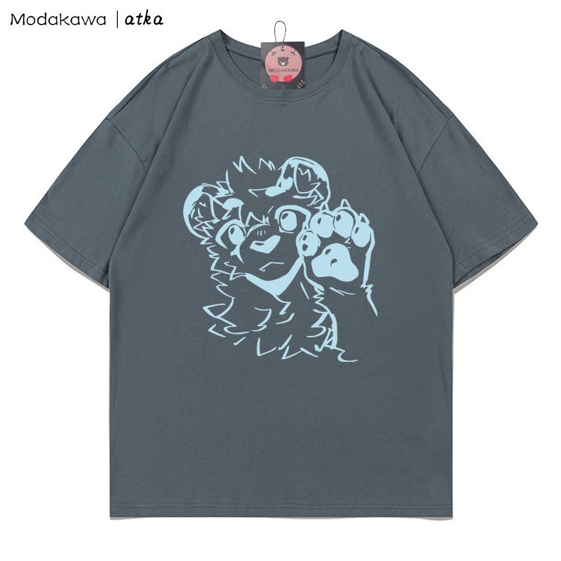 MODAKAWA X atka Tiger Paw Wave Graphic T-shirt - Grey - 5XL - image 4