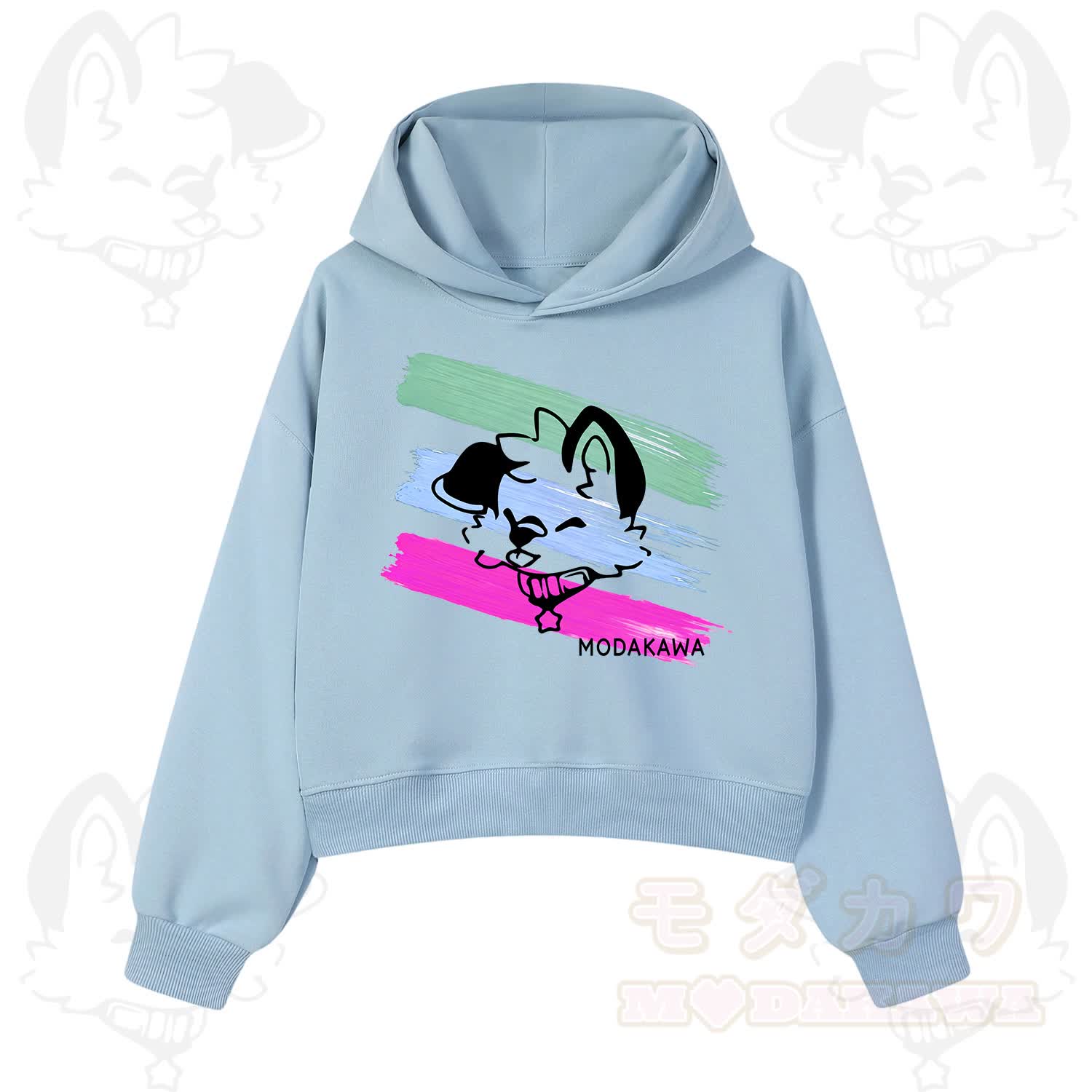 MODAKAWA X popipeko Colorful Cute Puppy Print Hoodie Sweatshirt - Blue - 3XL - image 10