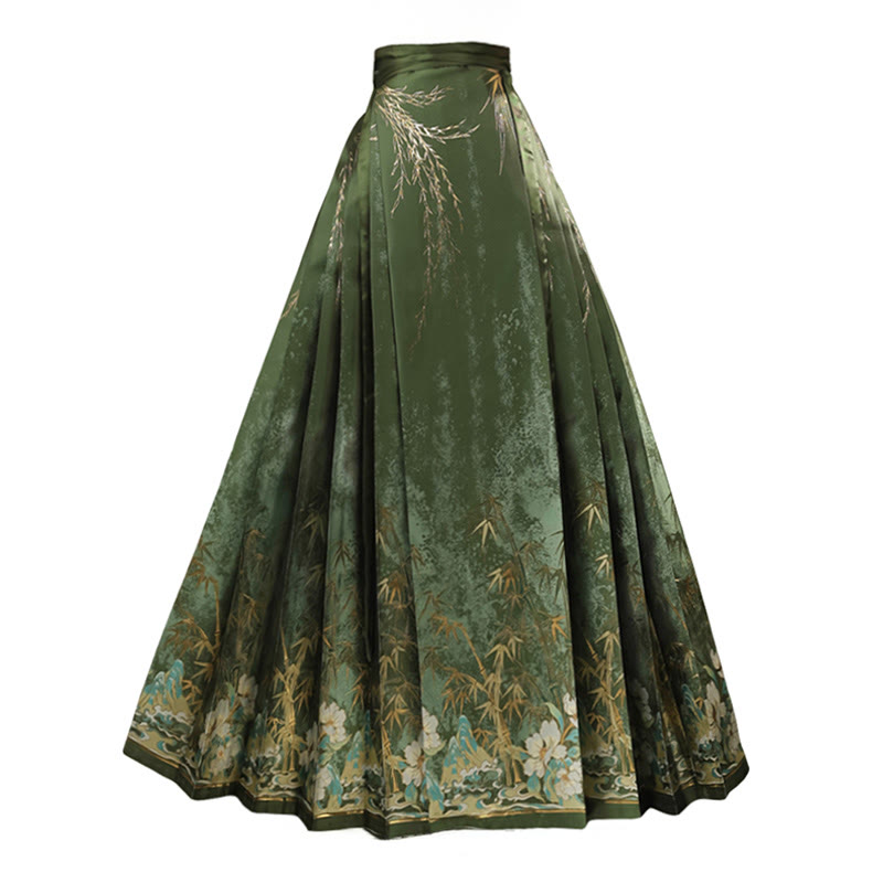 Vintage Buckle Top Flower Print Horse-face Skirt - Skirt - XL - image 5