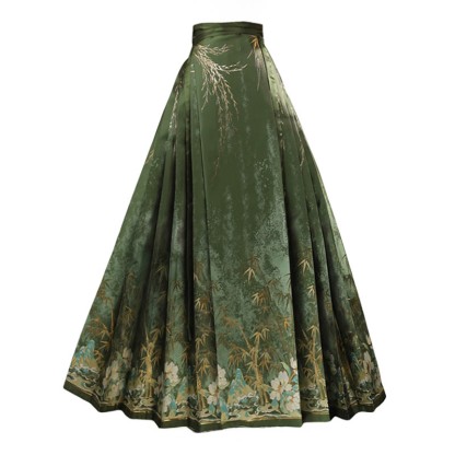 Vintage Buckle Top Flower Print Horse-face Skirt - Skirt - XL - image 5