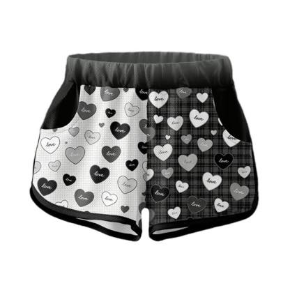 LOVE Heart Graphic Crop Tank Sport Top Shorts Bikini Modakawa Matching Outfit - Shorts B - XL - image 6