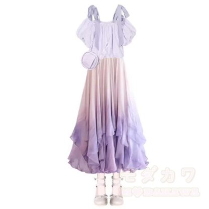 Tie Strap Top Gradient Ruffle Skirt Matching Outfit - Set - 3XL - image 4