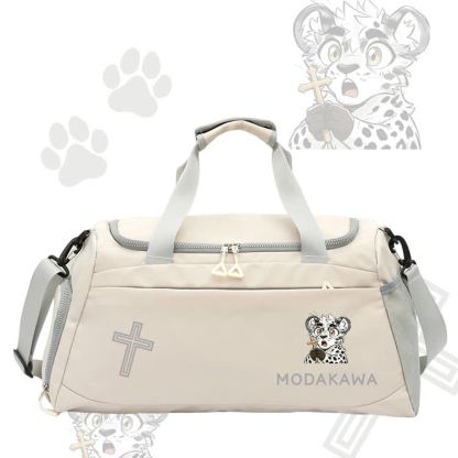 Leopard Cross Graphic Modakawa Large Capacity Sports Gym Duffel Bag - White - 55*28*26 cm - image 5