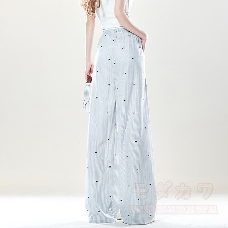 Star Print Off Shoulder Lace Top Polka Dot Wide Leg Pants Two Pieces Set - image 11