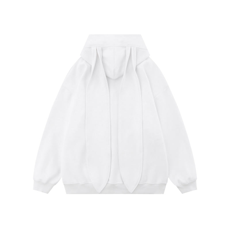 Kawaii Fashion Star Bunny Ear Lined Zip Up Hoodie Sweatshirt - image 5