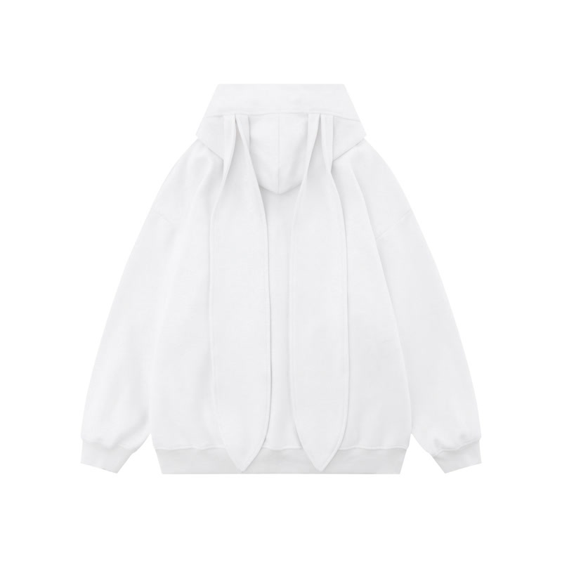 Kawaii Fashion Star Bunny Ear Lined Zip Up Hoodie Sweatshirt - image 5