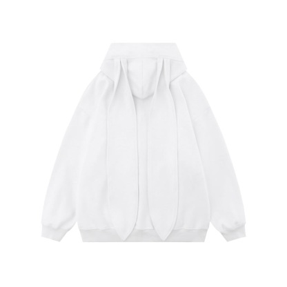 Kawaii Fashion Star Bunny Ear Lined Zip Up Hoodie Sweatshirt - image 5