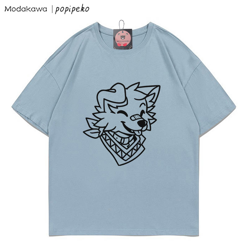 MODAKAWA X popipeko Puppy Print T-shirt - Blue - 5XL - image 5