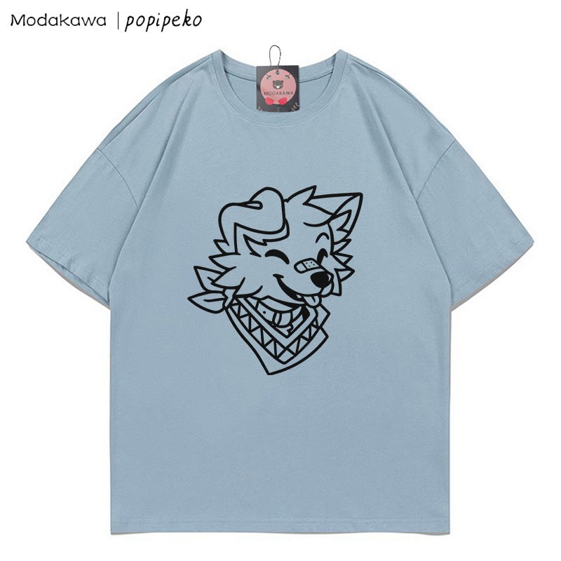 MODAKAWA X popipeko Puppy Print T-shirt - Blue - 5XL - image 5