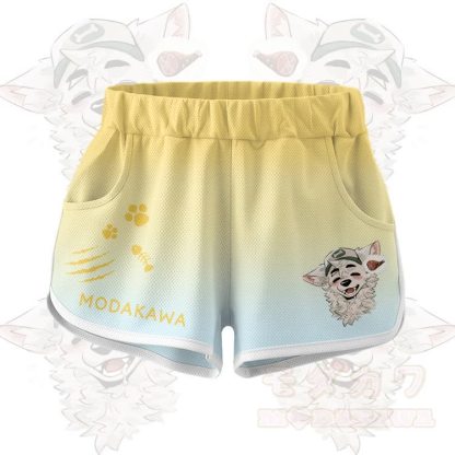 MODAKAWA X atka Fox Wants Meat Graphic Crop Tank Sport Top Shorts Bikini Matching Outfit - Yellow Shorts - 5XL - image 9
