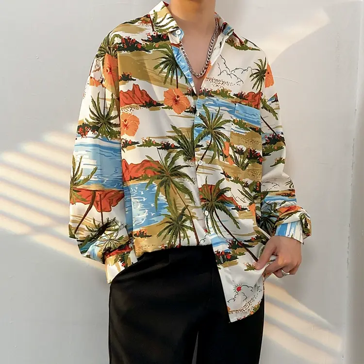 Men's Vintage Print Long Sleeve Button-Up Shirt - Multicolor T - 3XL - image 21