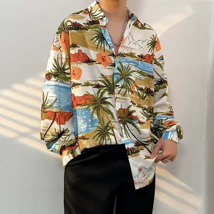 Men's Vintage Print Long Sleeve Button-Up Shirt - Multicolor T - 3XL - image 21