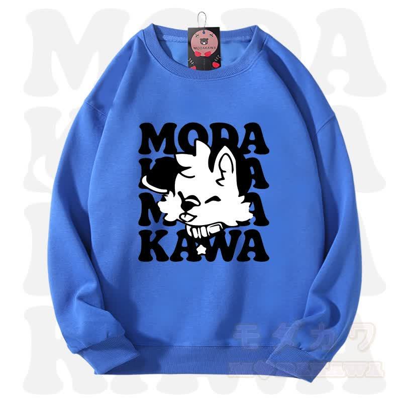 MODAKAWA X popipeko Lovely Puppy Graphic Unisex Sweatshirt - Blue - 3XL - image 9