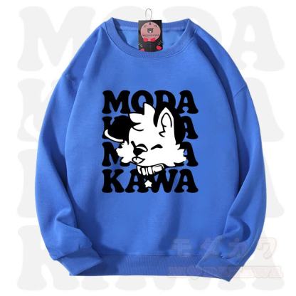 MODAKAWA X popipeko Lovely Puppy Graphic Unisex Sweatshirt - Blue - 3XL - image 9