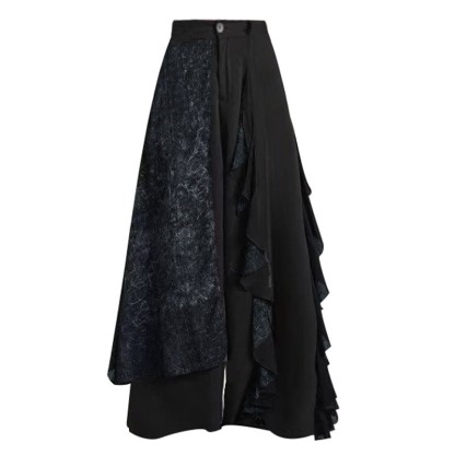 Vintage Buckle Tassel Top Wide Leg Pants - Pants - XL - image 5