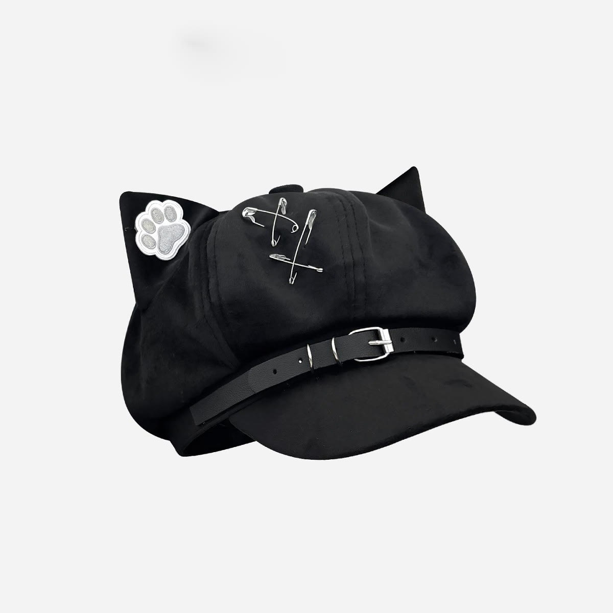Black Cat Ear Gothic Y2K Beret - N - M(56-58cm) - image 15