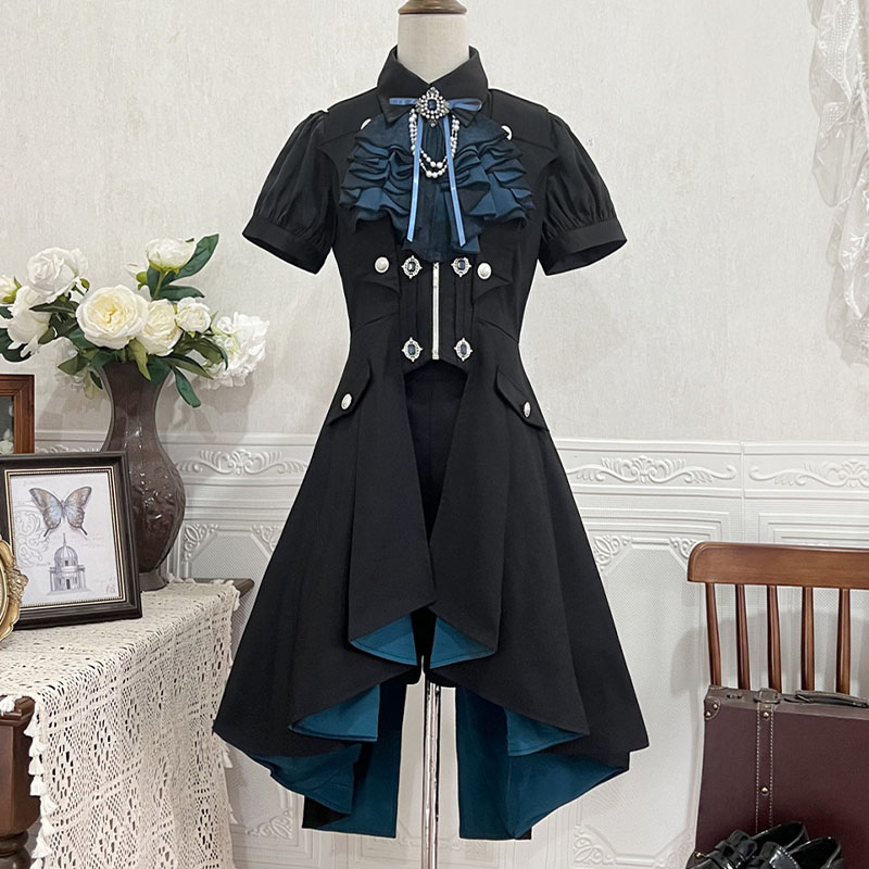Zipper Vest Dress Pearl Bowtie Shirt Shorts Matching Outfit - Short Sleeve Set - XL - image 7