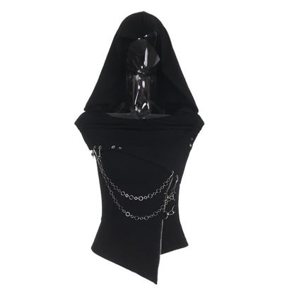 Gothic Draped Collar Sleeveless Top With Metal Chain Decor - image 5