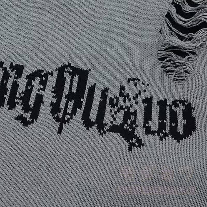 Vintage Distressed Fake Two Piece Long Sleeve Knit Sweatshirt - image 6