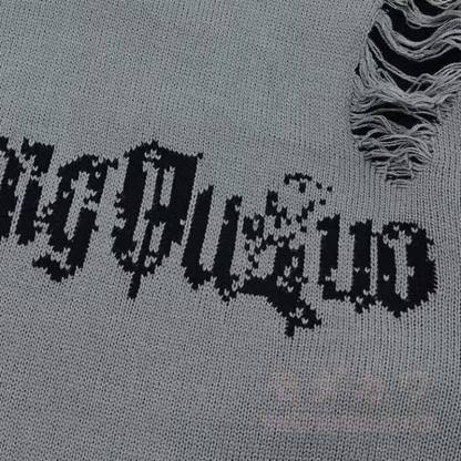Vintage Distressed Fake Two Piece Long Sleeve Knit Sweatshirt - image 6