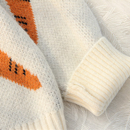 Loose Cartoon Carrot Print Long Sleeve Sweatshirt - image 8