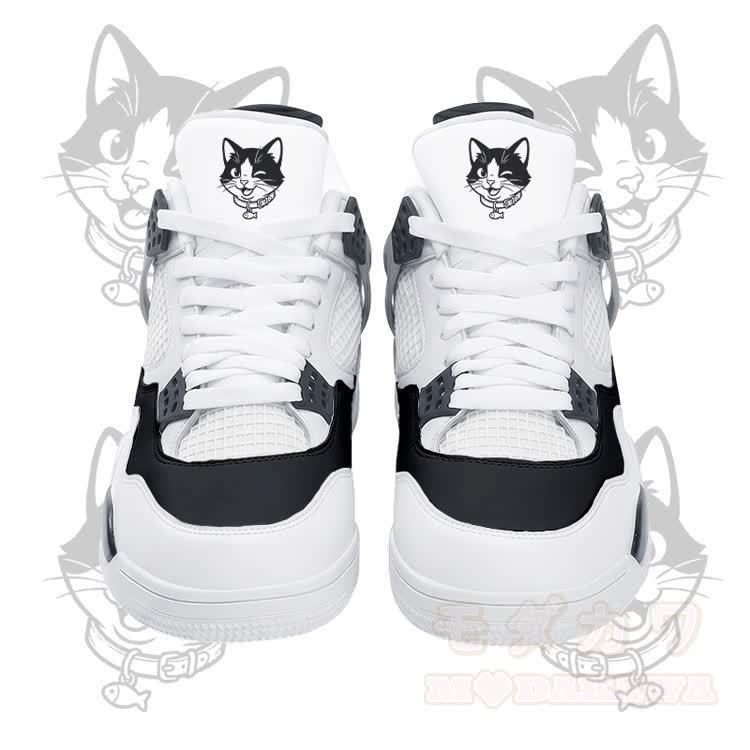 Wink Kitty Graphic Modakawa Lace Up Sports Air Cushion Shoes - White - 48 - image 6