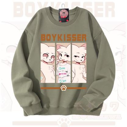 MODAKAWA X zarckets BOYKISSER Fox Graphic Unisex Sweatshirt - Light Green - 3XL - image 6