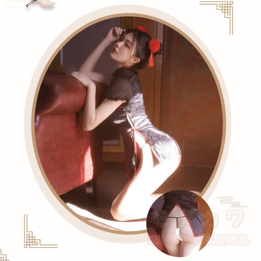 Sexy Cutout Cheongsam Uniform Costume Set - image 6