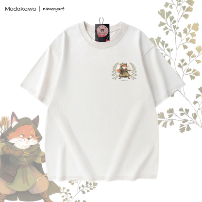 MODAKAWA X nimeryart RANGER Fox Graphic Unisex Vintage Washed T-shirt - image 5