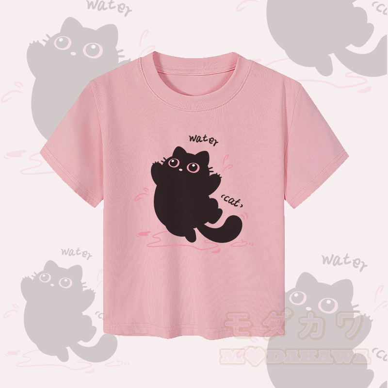 MODAKAWA Funny Black Cat Graphic Couple Top - Сгор Тор - Pink - 5XL - image 6