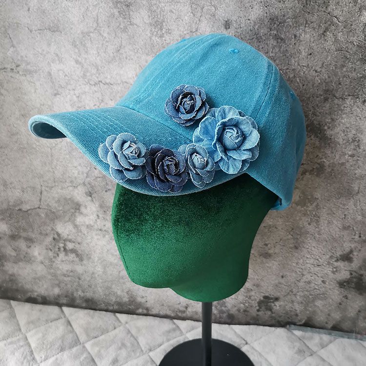 หมวกเบสบอลดอกไม้สามมิติหวาน