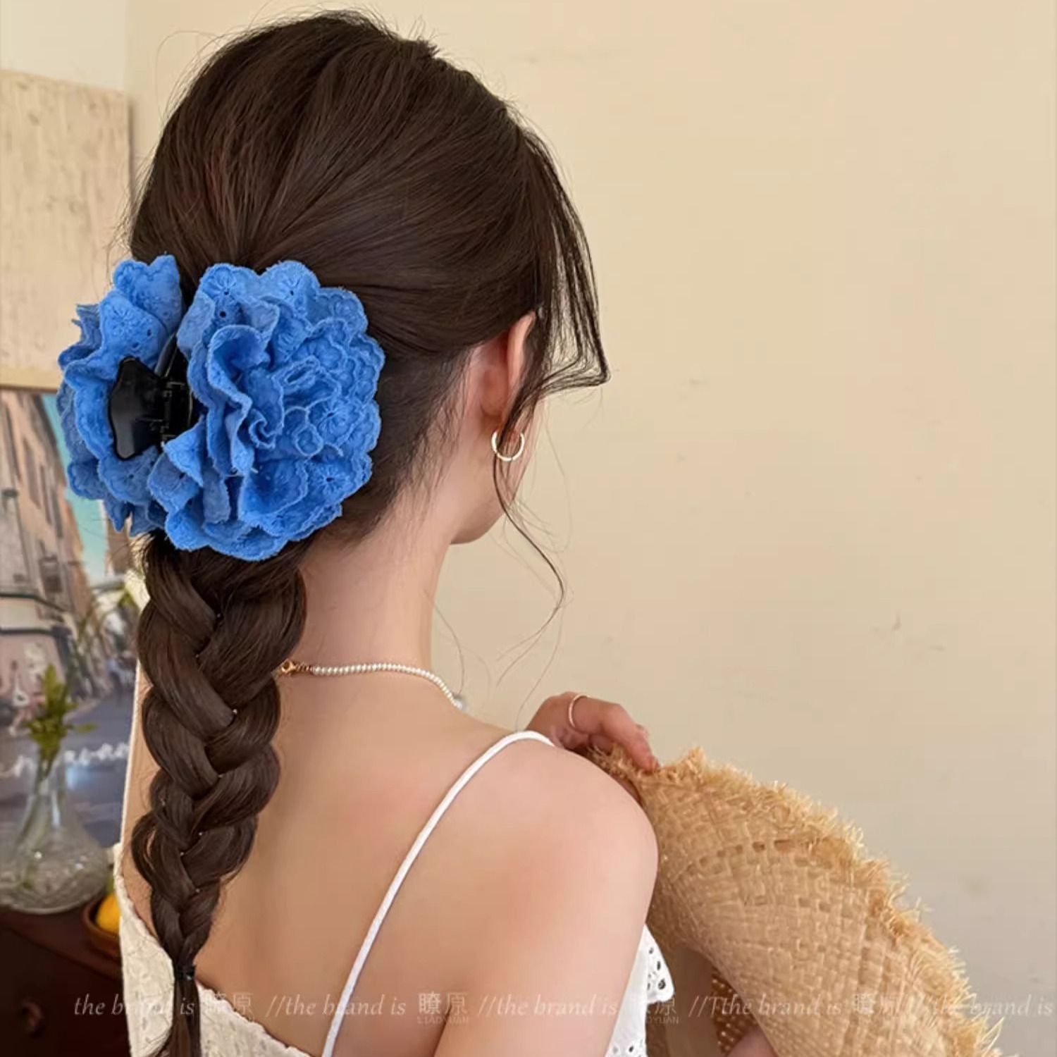 กิ๊บติดผมปักลายดอกกุหลาบ