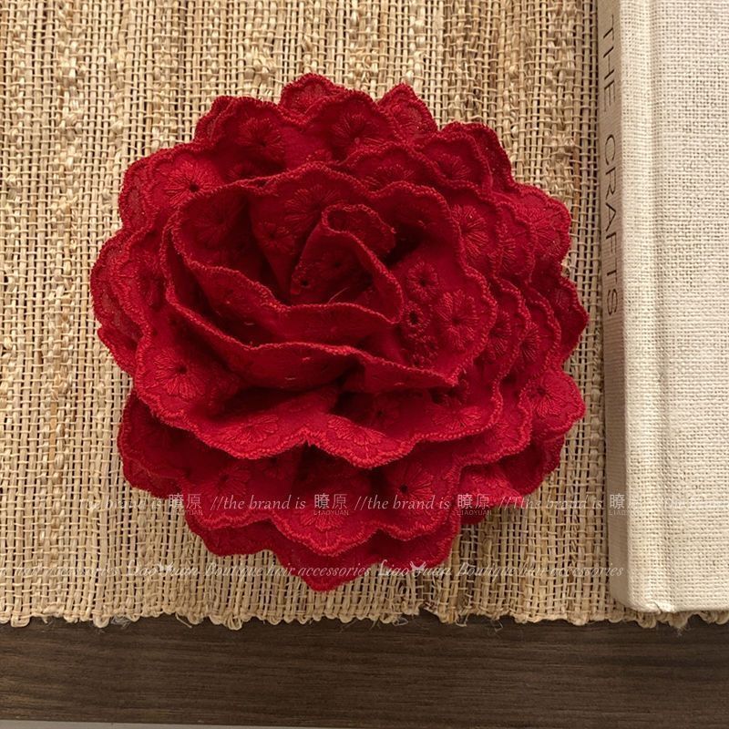 กิ๊บติดผมปักลายดอกกุหลาบ