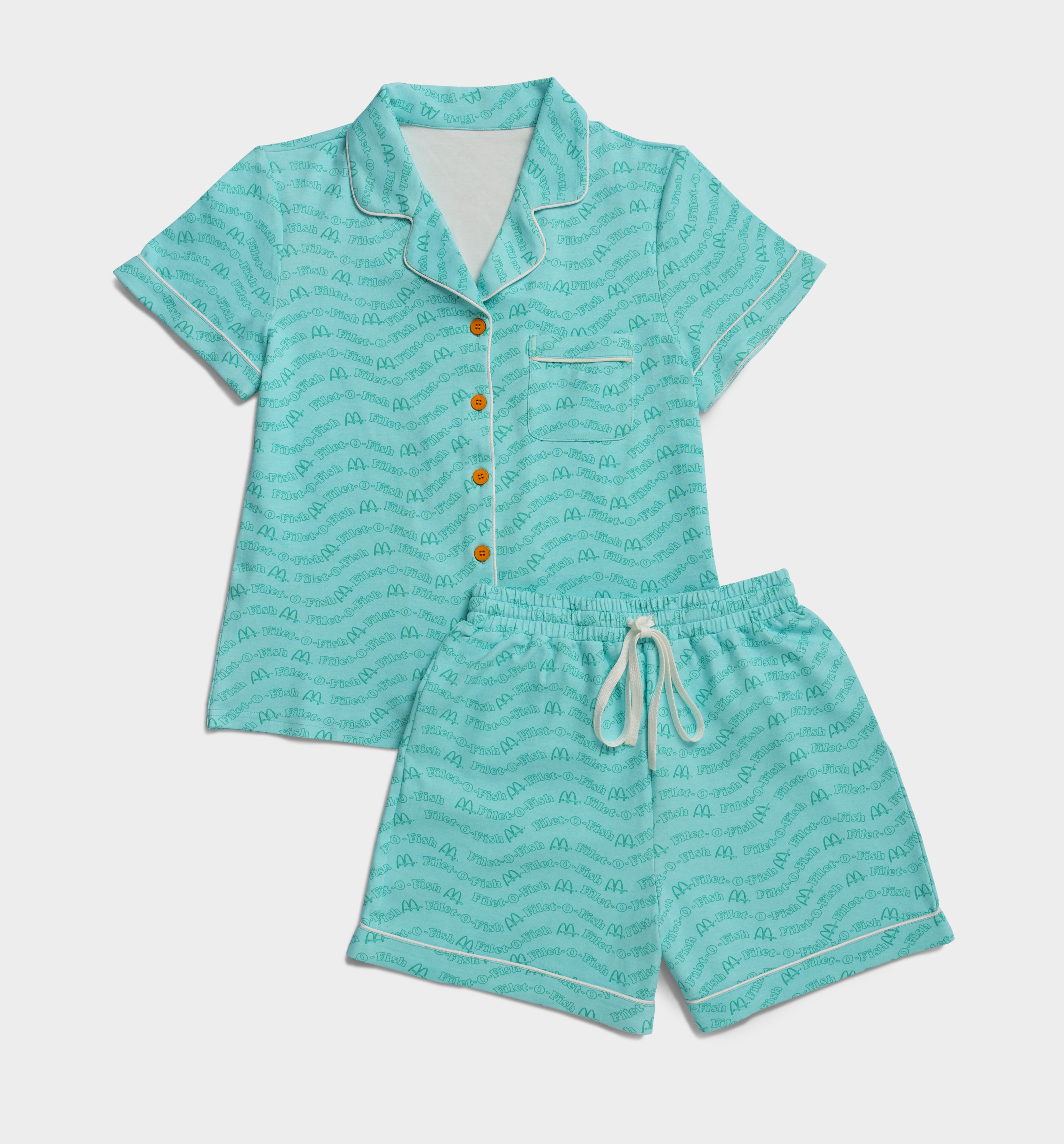 魚柳飽條紋睡衣套裝｜請保存此訂單確認電郵二維碼即日起到所選餐廳換取｜14天內取貨