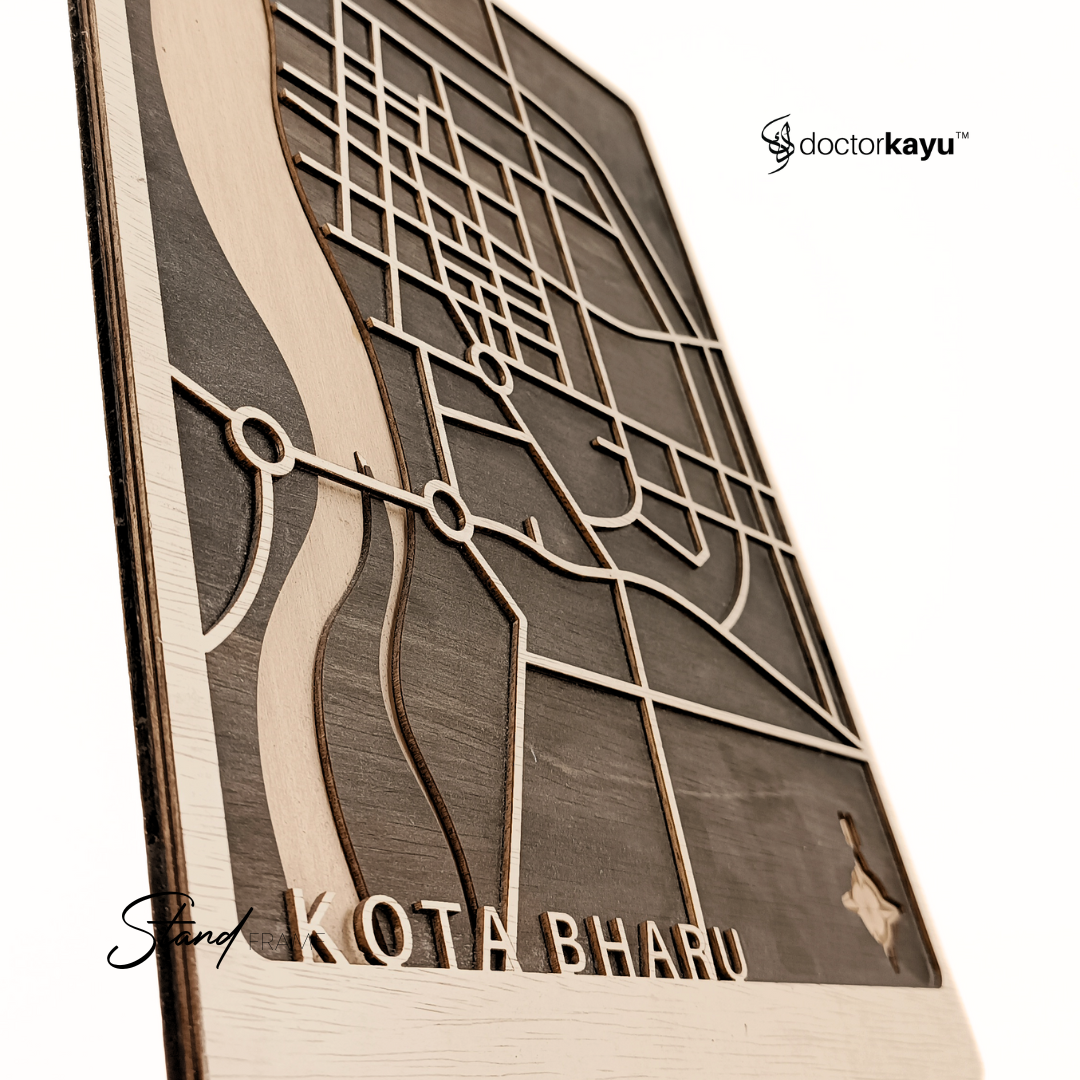 Malaysia City Road Maps Standframe Multi Layer Customize Kayu Wooden Size A4 / A3[Made In Malaysia]-doctorkayu