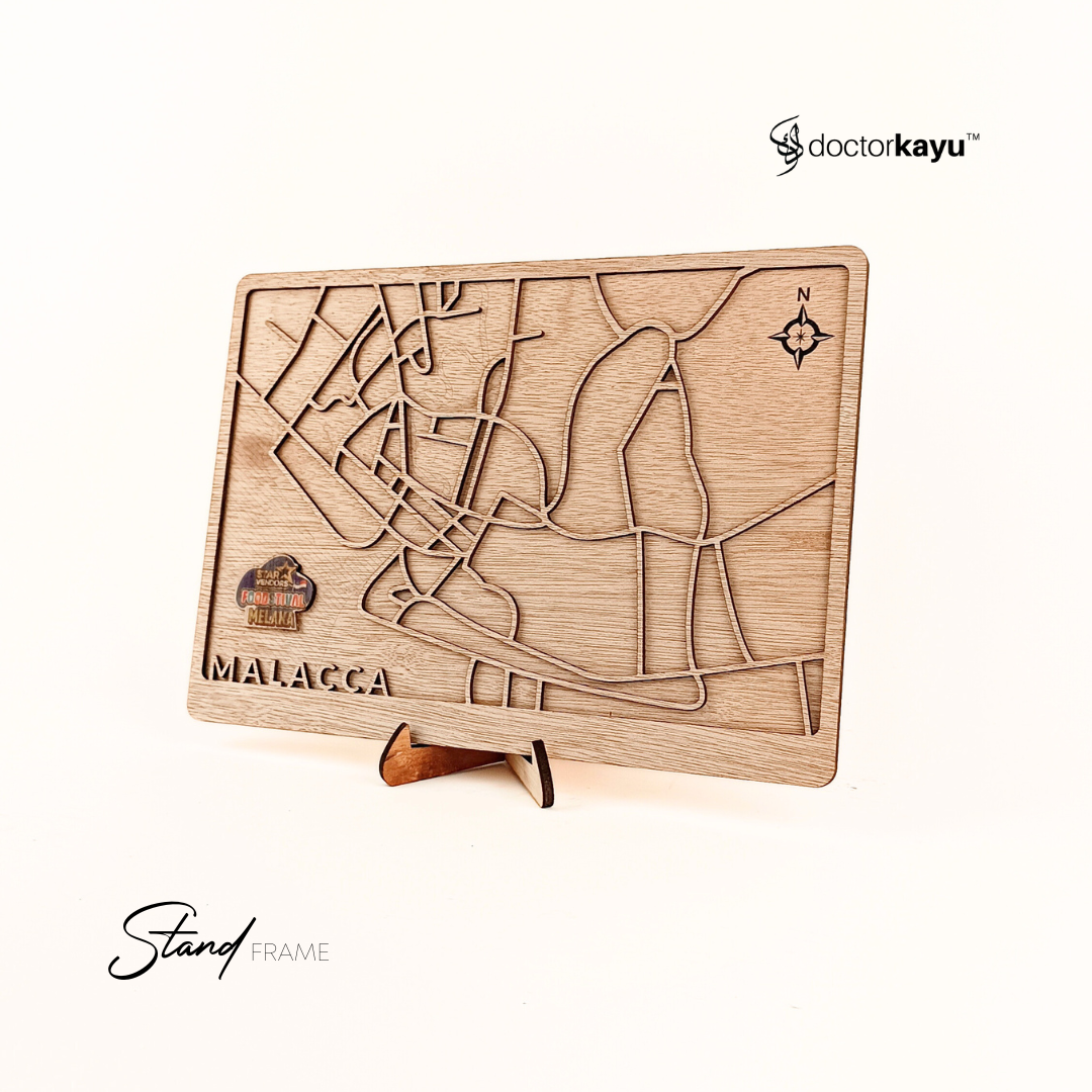 Malaysia City Road Maps Standframe Multi Layer Customize Kayu Wooden Size A4 / A3[Made In Malaysia]-doctorkayu