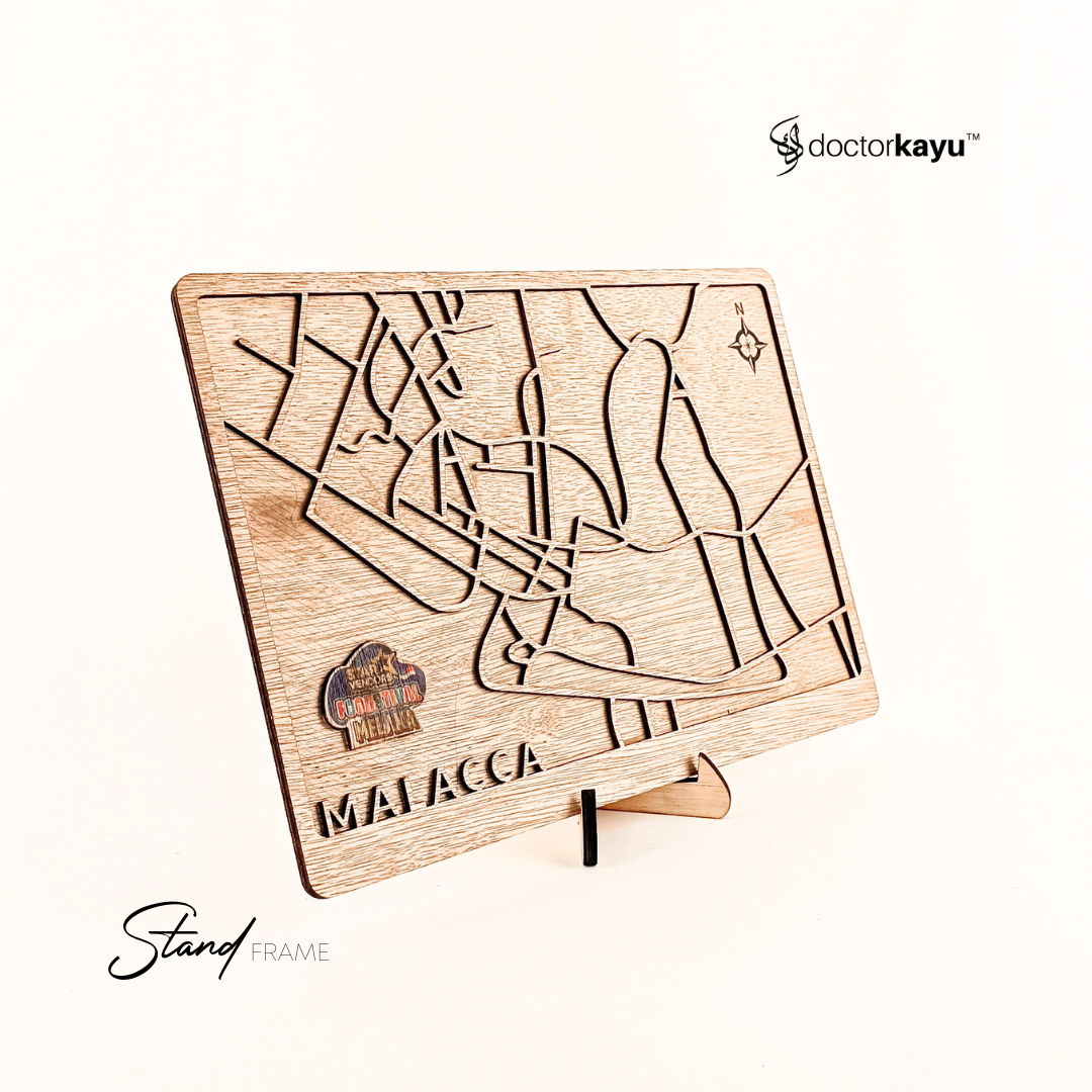Malaysia City Road Maps Standframe Multi Layer Customize Kayu Wooden Size A4 / A3[Made In Malaysia]-doctorkayu